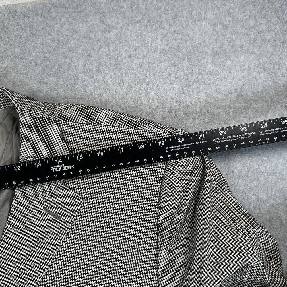 Ermenegildo Zegna Blazer Sport Coat Mens 48 Wool Houndstooth Three Button Italy
